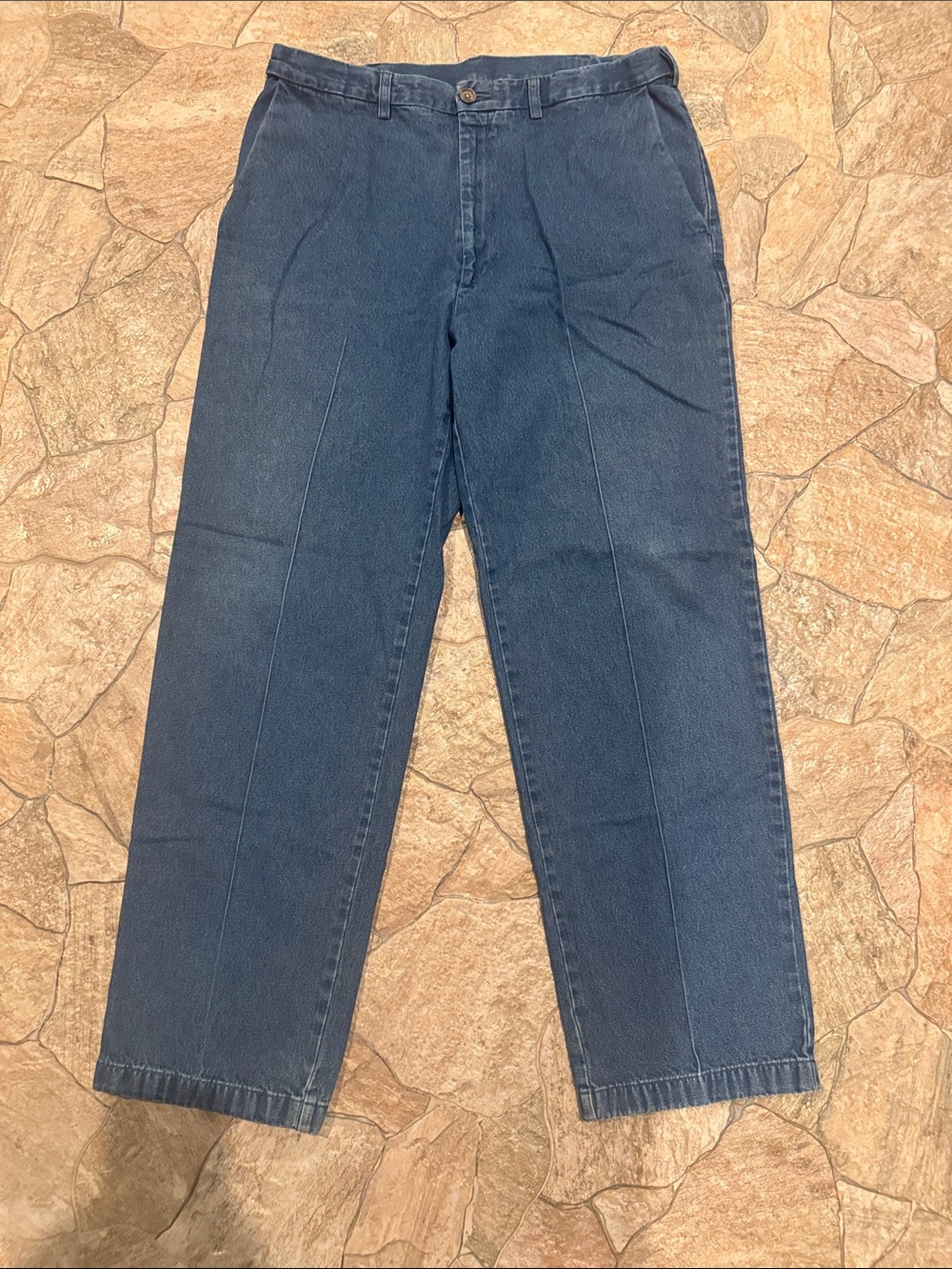 Haggar Men's Navy Classic Relaxed Straight Jeans Adjustable Waist
